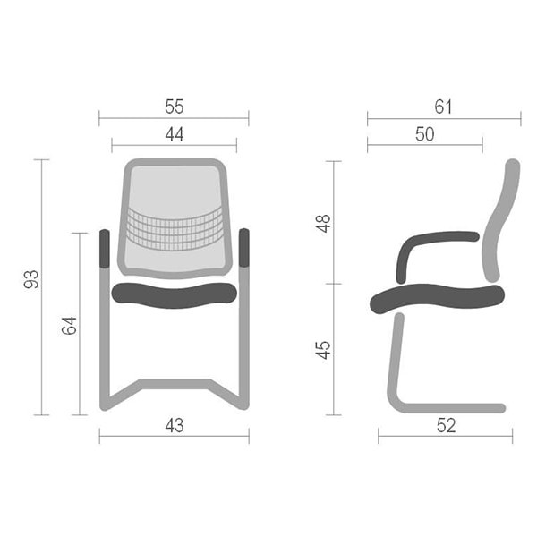 Кресло конференционное АКЛАС Бруно Нет СН CF Чёрный-3