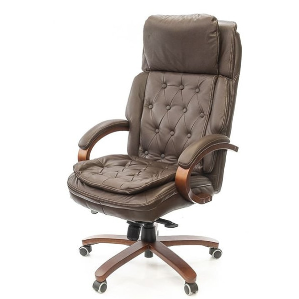 Кресло руководителя АКЛАС Людовик EX MB Коричневый-0