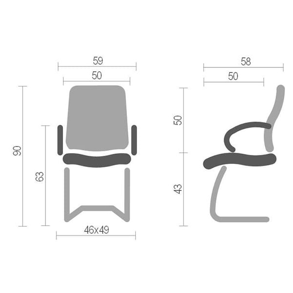 Крісло конференційне АКЛАС Рокко CH CF Чорний-3