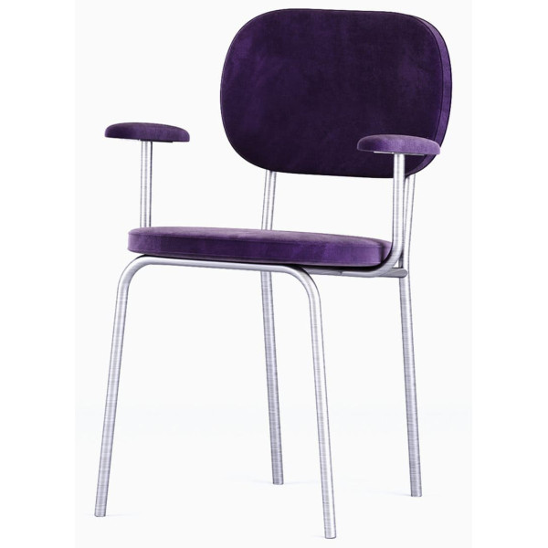 Стул Stool 3 Фиолетовый/хром-1