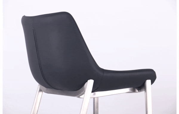 Барний стілець AMF Blanc Black leather шкіра-5