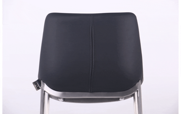 Барний стілець AMF Blanc Black leather шкіра-6