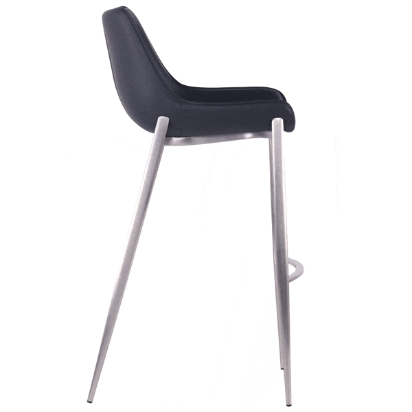 Барний стілець AMF Blanc Black leather шкіра-3