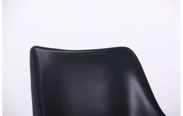 Барний стілець AMF Blanc Black leather шкіра-8