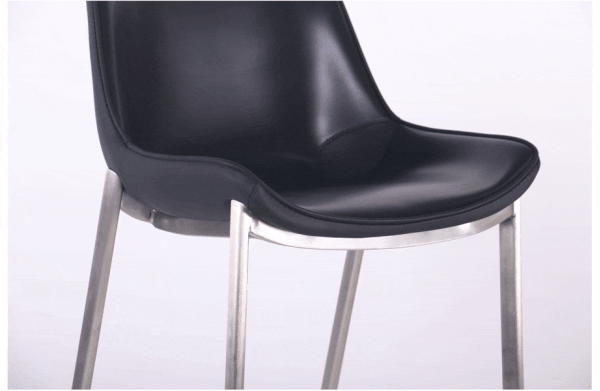 Барний стілець AMF Blanc Black leather шкіра-11