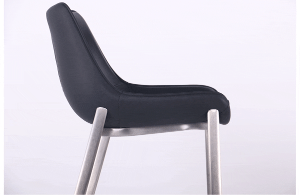 Барний стілець AMF Blanc Black leather шкіра-12