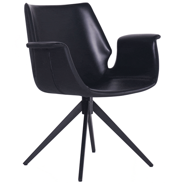 Кресло поворотное AMF Vert Black leather кожа-1