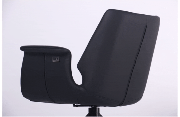 Кресло поворотное AMF Vert Black leather кожа-7