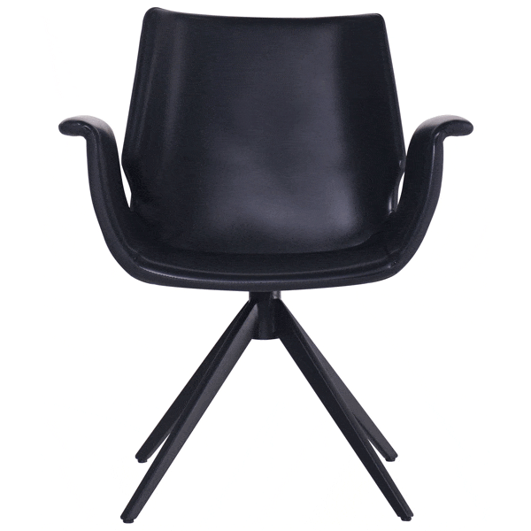 Кресло поворотное AMF Vert Black leather кожа-2
