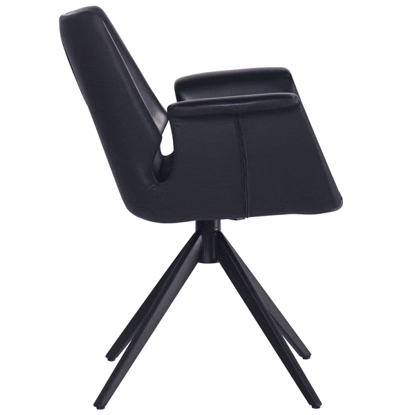 Кресло поворотное AMF Vert Black leather кожа-3