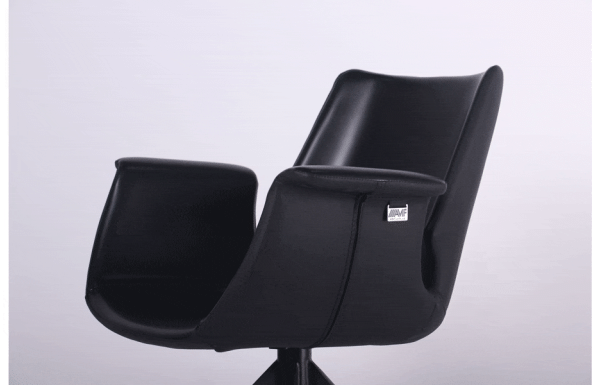Кресло поворотное AMF Vert Black leather кожа-11