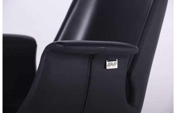 Кресло поворотное AMF Vert Black leather кожа-14
