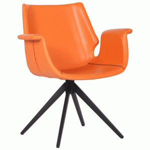 Кресло поворотное AMF Vert Оrange leather кожа