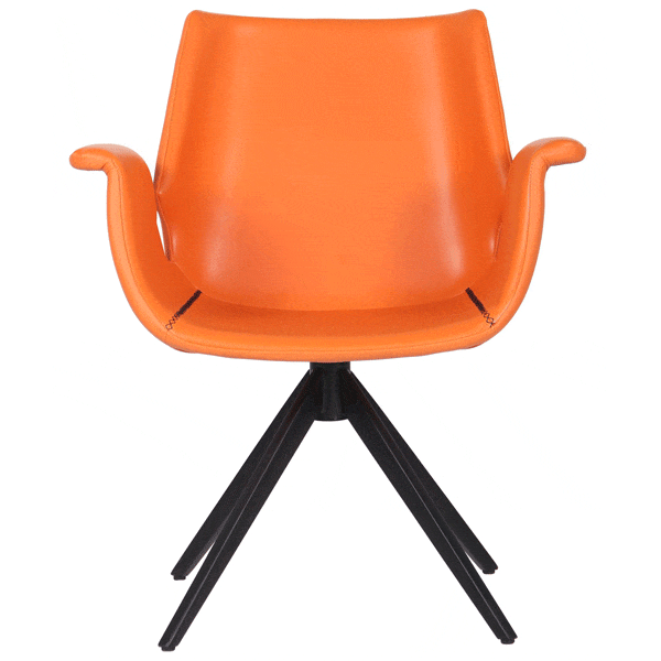 Кресло поворотное AMF Vert Оrange leather кожа-2