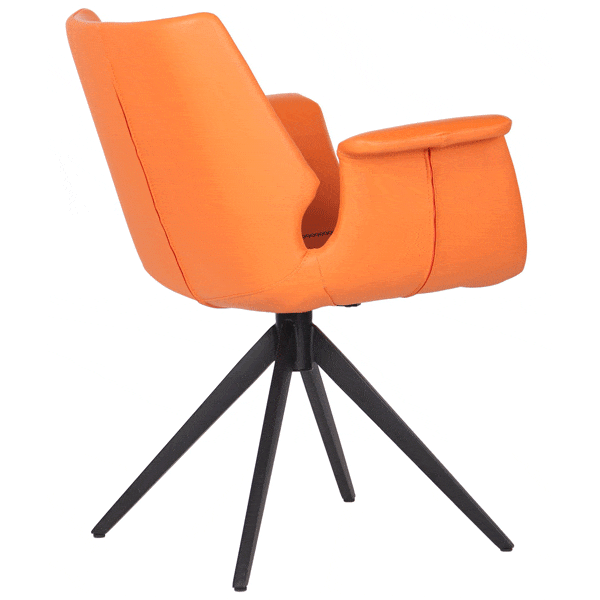 Кресло поворотное AMF Vert Оrange leather кожа-4