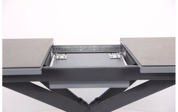 Розкладний обідній стіл AMF Baltimore чорний/скло граніт-9