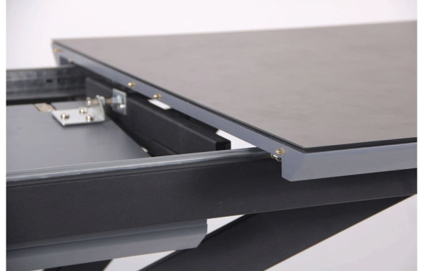 Розкладний обідній стіл AMF Baltimore чорний/скло граніт-10