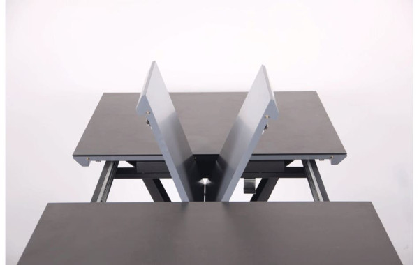 Розкладний обідній стіл AMF Baltimore чорний/скло граніт-11