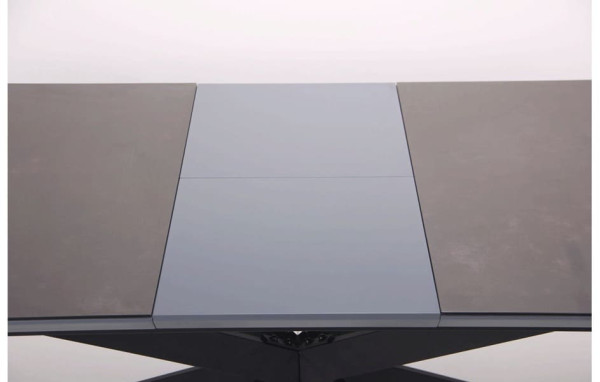 Розкладний обідній стіл AMF Baltimore чорний/скло граніт-12