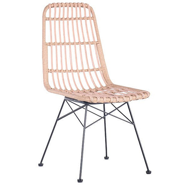 Стул AMF Frida Черный-ротанг латте-0