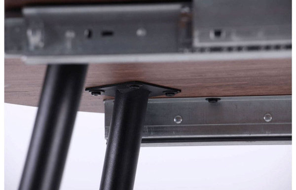 Розкладний обідній стіл AMF Nevada чорний/МДФ дуб шервуд-9