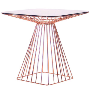 Обеденный стол AMF Tern/rose gold/glass top