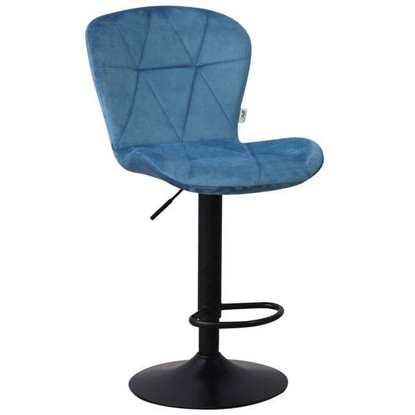 Барный стул AMF Vensan Velvet Blue/Black-5