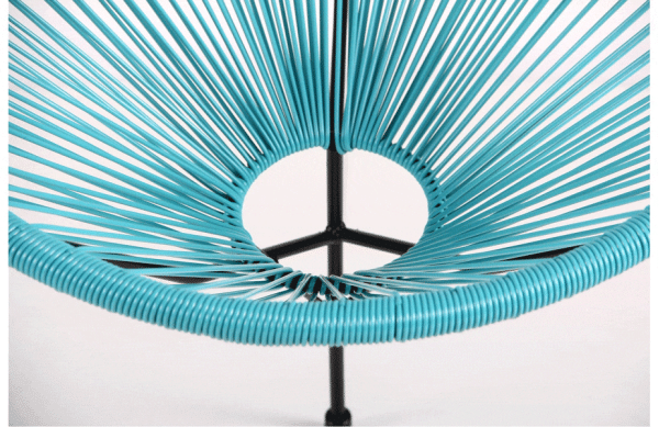 Стул AMF Acapulco Черный-ротанг голубой-5