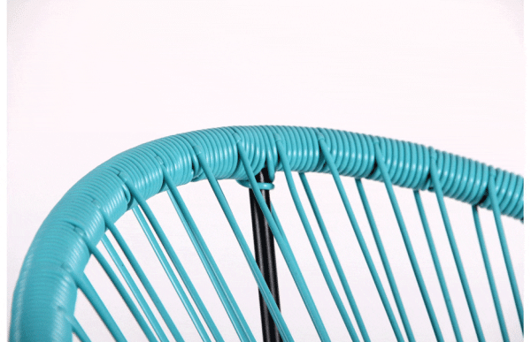 Стул AMF Acapulco Черный-ротанг голубой-6