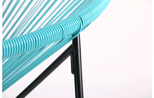 Стул AMF Acapulco Черный-ротанг голубой-7