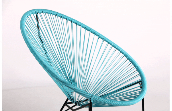 Стул AMF Acapulco Черный-ротанг голубой-8