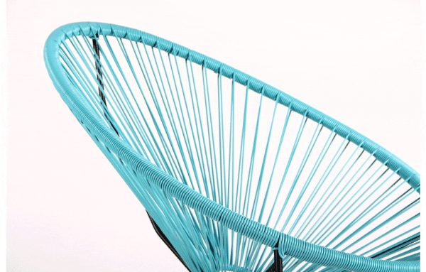 Стул AMF Acapulco Черный-ротанг голубой-9