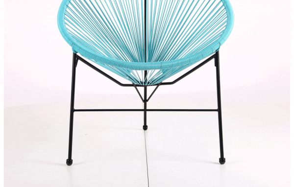 Стул AMF Acapulco Черный-ротанг голубой-11