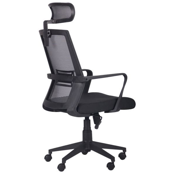 Кресло АМФ Neon HR сиденье Саванна Nova Black 19/спинка Сетка серая-3