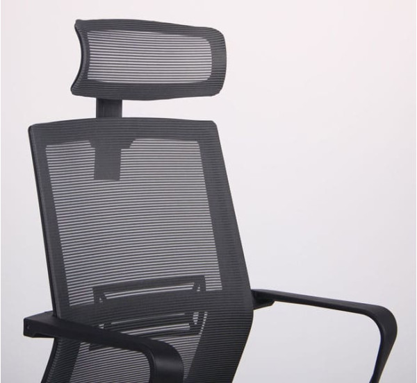 Кресло АМФ Neon HR сиденье Саванна Nova Black 19/спинка Сетка серая-4