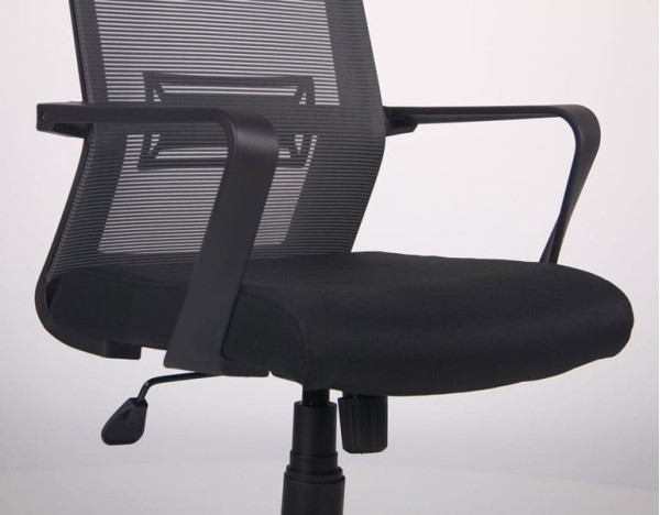 Кресло АМФ Neon HR сиденье Саванна Nova Black 19/спинка Сетка серая-5