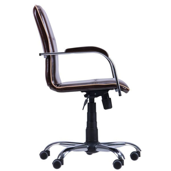 Крісло АМФ Самба-RC Хром горіх Мадрас дарк браун з кантом Мадрас голд беж-1