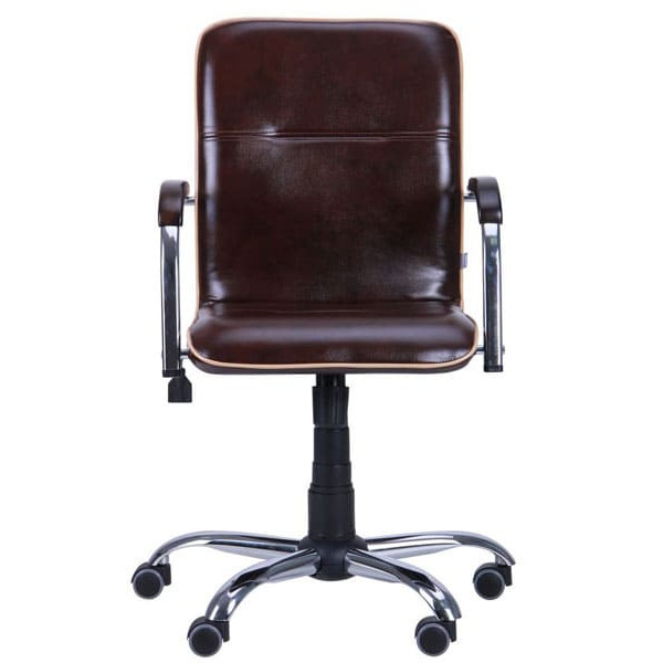 Крісло АМФ Самба-RC Хром горіх Мадрас дарк браун з кантом Мадрас голд беж-2