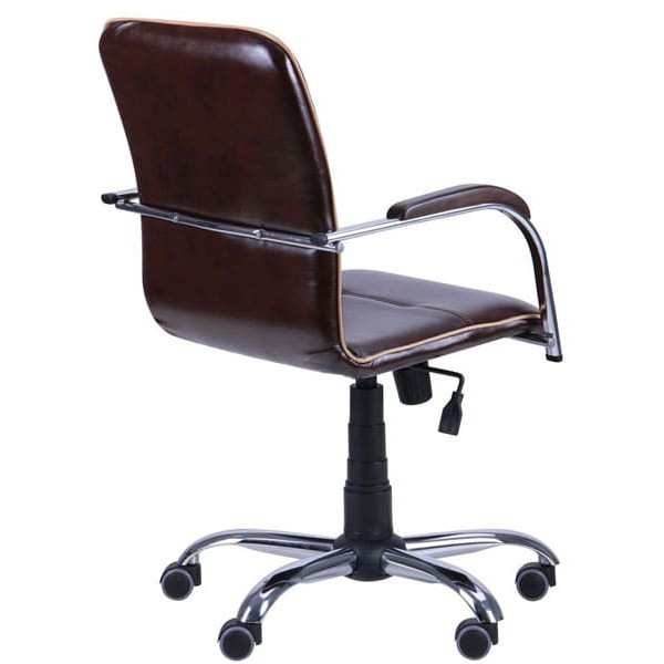 Крісло АМФ Самба-RC Хром горіх Мадрас дарк браун з кантом Мадрас голд беж-3