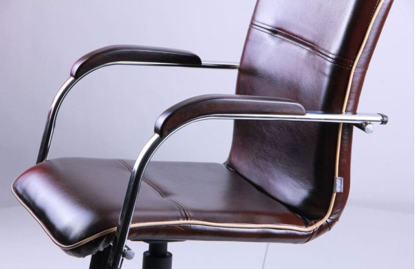 Крісло АМФ Самба-RC Хром горіх Мадрас дарк браун з кантом Мадрас голд беж-4