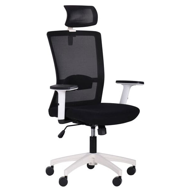 Крісло АМФ Uran White HR сидіння Сідней-07/спинка Сітка HY-100 Чорна-0