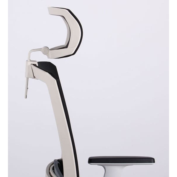 Крісло АМФ Uran White HR сидіння Сідней-07/спинка Сітка HY-100 Чорна-14