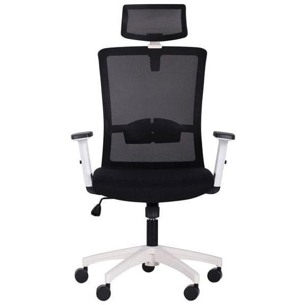 Крісло АМФ Uran White HR сидіння Сідней-07/спинка Сітка HY-100 Чорна-2