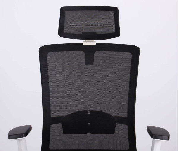 Крісло АМФ Uran White HR сидіння Сідней-07/спинка Сітка HY-100 Чорна-5