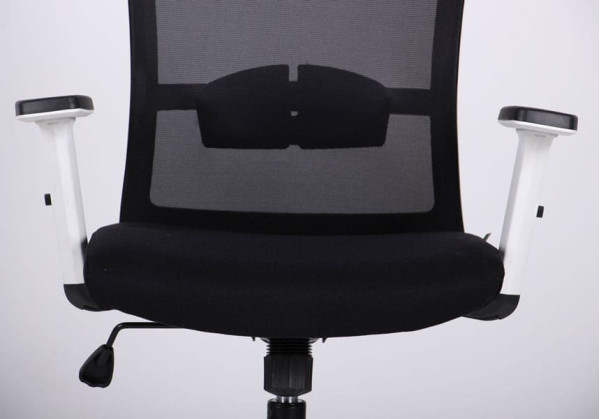 Крісло АМФ Uran White HR сидіння Сідней-07/спинка Сітка HY-100 Чорна-7