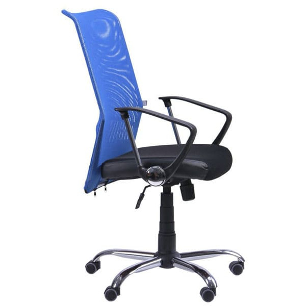 Крісло АМФ АЕРО HB сидіння Сітка чорна Неаполь N-20/спинка Сітка синя-0