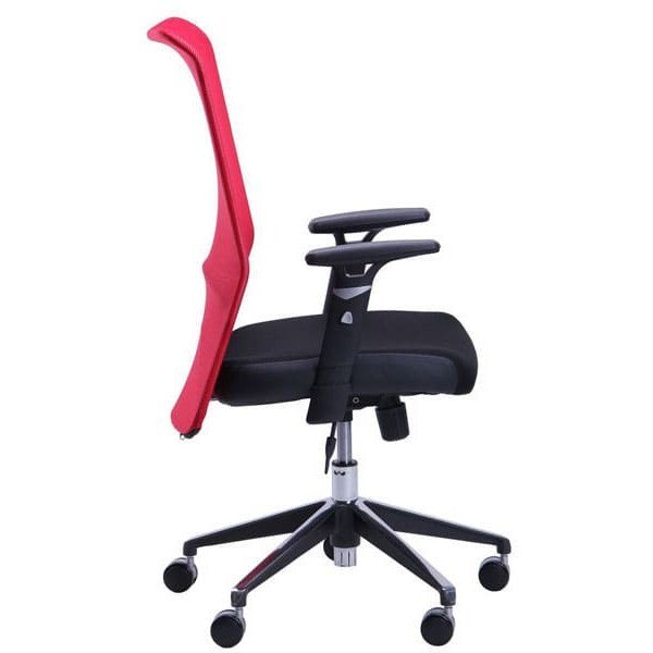 Крісло АМФ Аеро Люкс сидіння Сітка чорна, Неаполь N-20/спинка Сітка червона-1