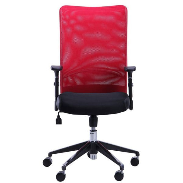 Крісло АМФ Аеро Люкс сидіння Сітка чорна, Неаполь N-20/спинка Сітка червона-2