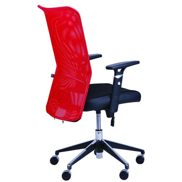 Крісло АМФ Аеро Люкс сидіння Сітка чорна, Неаполь N-20/спинка Сітка червона-3