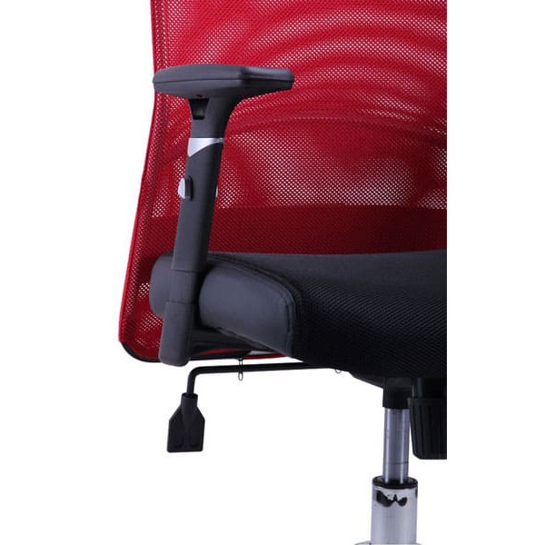 Крісло АМФ Аеро Люкс сидіння Сітка чорна, Неаполь N-20/спинка Сітка червона-4